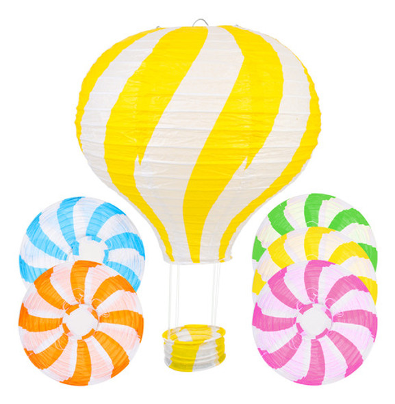 Adornos De Festa, Balão De Ar Quente, Lanterna, Confete, 5 U 0
