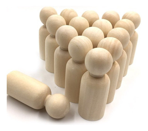 Muñecos De Madera Kit Completo X 15 Peg Dolls Combinados 1