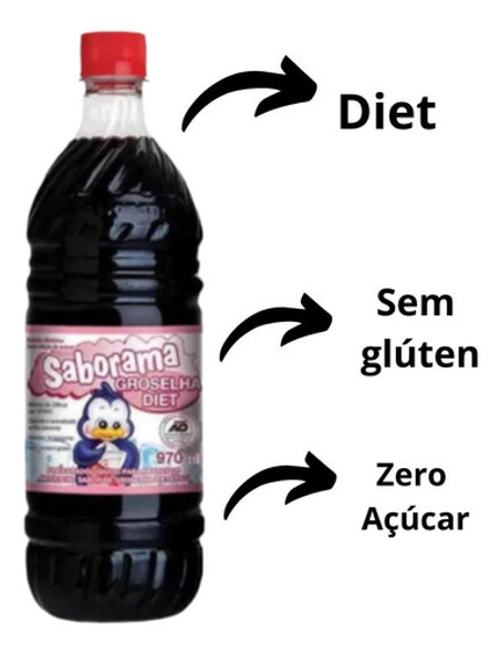 Preparo De Groselha Diet 970ml Saborama Bebida Dietética 1