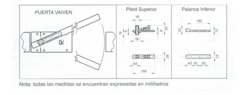 Kit De Herrajes De Pivotacion Para Cierrapuerta Phs Vaivén 1
