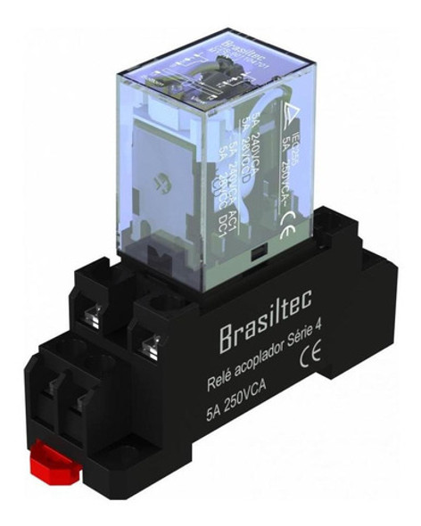 Kit C/6 Rele Acoplador (base+relé) 5a 24vcc E 2 Contato 0