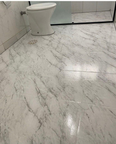 Adesivo Piso Autocolante Lavável Chão Marmore Branco Claro 0