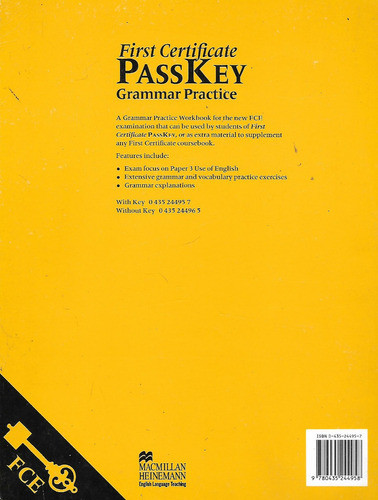 First Certificate Passkey Grammar Practic With Key- Mckeegan 1
