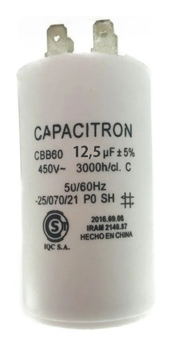 Capacitor Marcha / Condensador 12,5uf Motor Bomba 0