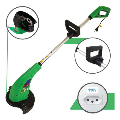 Roçadeira Elétrica Aparador De Grama Vulcan 2000w 127v 0