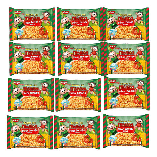 Turma Da Mônica Miojo Lamen Macarrão Nissin Tomate Kit C 12 1