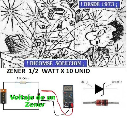 Diodo Zener  6v8 500mw 5% 1n5235b X 10 Unid 0