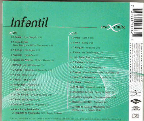 Cd Duplo Infantil - Sem Limite 30 Sucessos 1