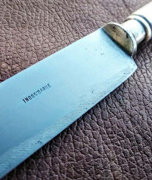 Cuchillo Antiguo Italianohoja Paleta Lomo Recto Inossidabile 0