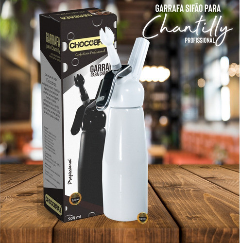 Sifão Garrafa Chantilly Profissional Aluminio  500ml Prata 1