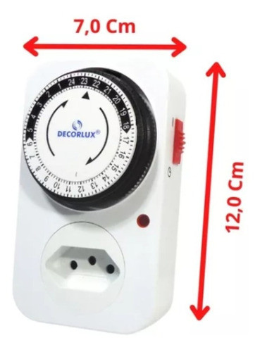 Temporizador Analógico 100-240v 10a 24h Bivolt Decorlux 1
