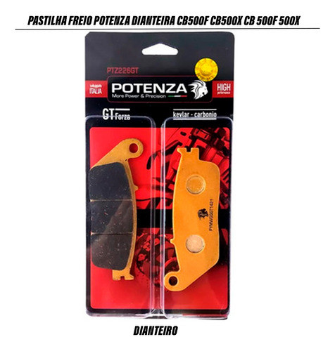 Pastilha Freio Potenza Dianteira Cb500f Cb500x Cb 500f 500x 1
