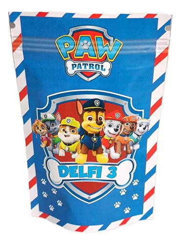Bolsas Golosineras Zipper Personalizadas X 10 P Patrol Azul 0