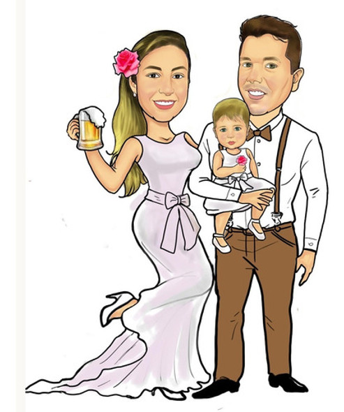 Caricatura Digital Presente Para O Dia Dos Pais 0