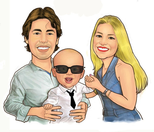 Caricatura Digital Presente Para O Dia Dos Pais 1