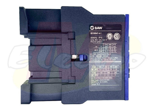 Contactor Tripolar 12a 24v 1 Na 1 Nc 5 Kw Baw Electro Medina 1