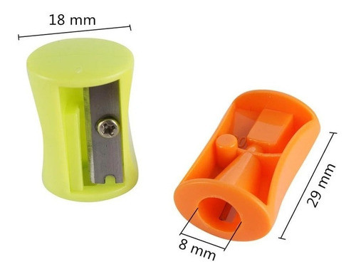 Sacapuntas Plásticos De Colores Con Cuchilla Acero Pack X 12 1