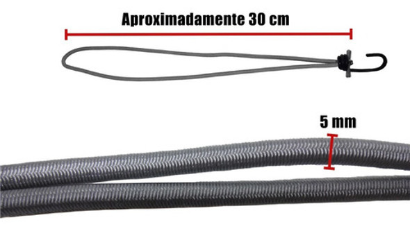 20 Extensor Elástico Gancho Para Fixar Lona De Caminhão 30cm 1