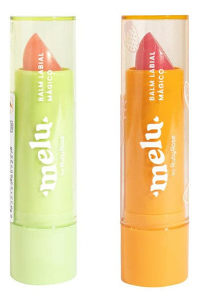 Kit 2 Aromas Lip Balm Melu Strawberry E Fruit Lips Ruby Rose 0 Kit 2 Aromas Lip Balm Melu Strawberry E Fruit Lips Ruby Rose 0