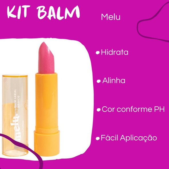 Kit 2 Aromas Lip Balm Melu Strawberry E Fruit Lips Ruby Rose 1 Kit 2 Aromas Lip Balm Melu Strawberry E Fruit Lips Ruby Rose 1