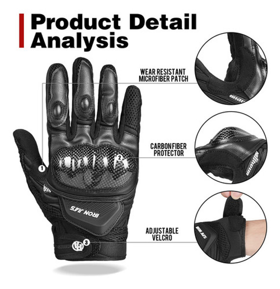 Guantes De Motocicleta, Guantes De Manejo Transpirables Y Ap 1