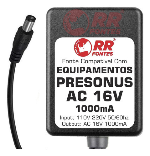 Fonte Ac 16v Para Presonus Comp16 Digitube Eq3b Firebox Hp4 1