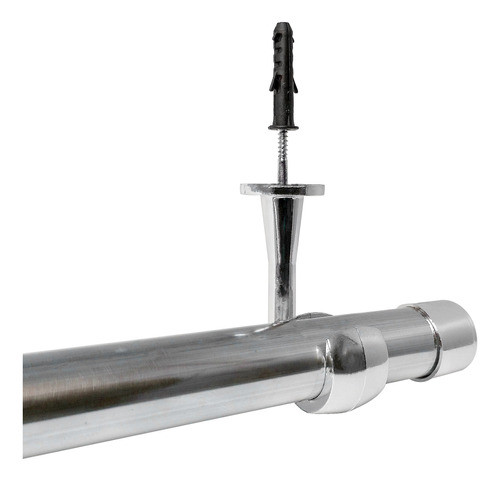 Varao De Cortina Luxo 28mm 3m Alumínio Com Suportes De Teto 0