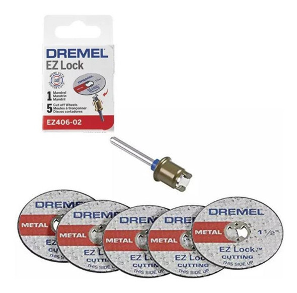 Disco Corte Metal 5pc +  Mandril Ez Lock - Dremel Ez406-02 0