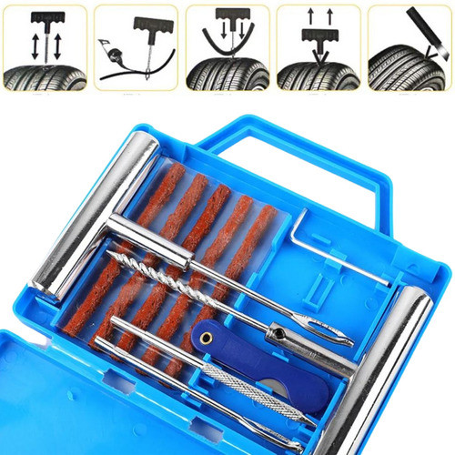 Kit Reparo Pneu Furado Maleta Chave Broca Macarrão Canivete 0