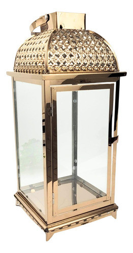 Lanterna Decorativa Marroquina Cobre Inox 46x19cm 0