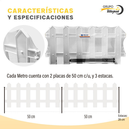 Cerco Plástico 6 M X 24 Cm Cantero Huerta Deses Plast 1
