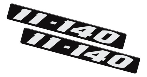 Par Emblema Numeração 11-140 Prata E Fundo Preto Caminhão Vw 0