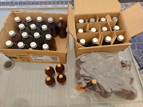 Envase De Vidrio Ambar 250 Con Tapa Metalica 0