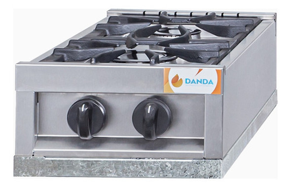 Anafe 2 Hornallas Vertical Danda Acero Inoxidable Sin Base 0