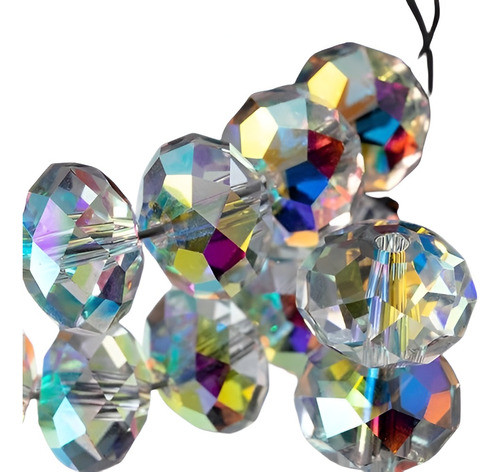 Cuentas De Cristal Briolette Rondelle 300u 6mm Cristal Ab 0