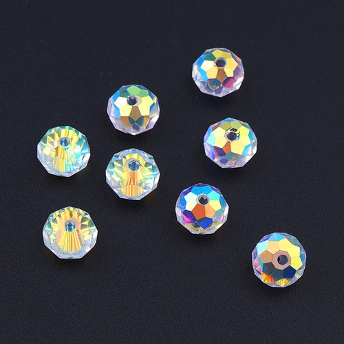 Cuentas De Cristal Briolette Rondelle 300u 6mm Cristal Ab 1