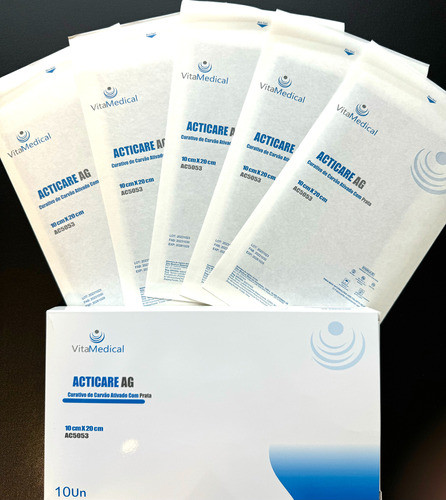 Curativo De Carvão Ativ C/ Prata Acticare Ag 10,5x20 - 5un 1