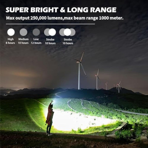 Linternas Recargables De 900.000 Lúmenes, Linterna 1