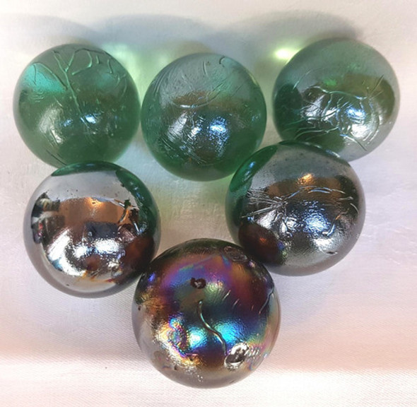 Lote De 6 Bolas De Vidrio 3,5 Cm. Diametro 0