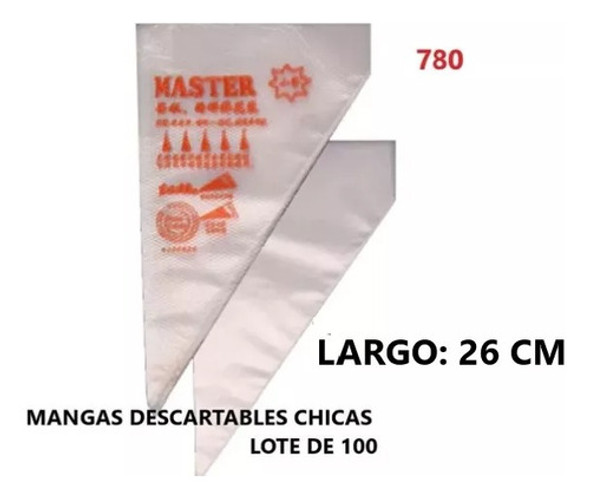 Mangas Descartables Chicas - Lote X 100 (*780) 1