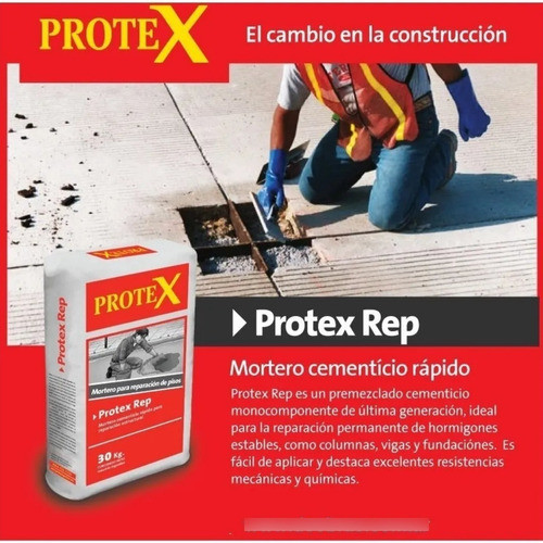 Protex Rep Mortero Reparaciones Rápida Habilitación X 25 Kg 1