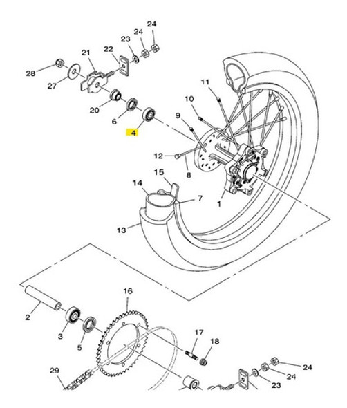 Ruleman Rueda Trasera Xtz 250 Original Yamaha 0
