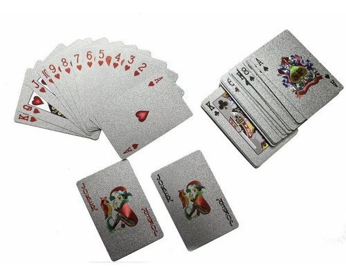 Baralho Folheado Prata 925 Poker Truco Prova D' Água Com Nfe 0