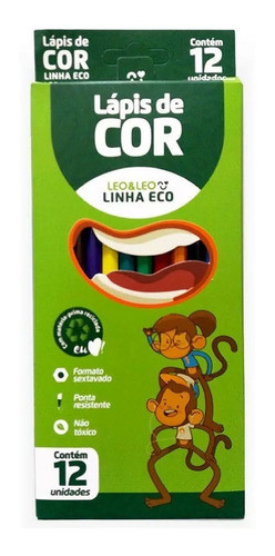 Kit 25 Caixas Lápis De Cor Grande 12 Cores Desenho Atacado 0