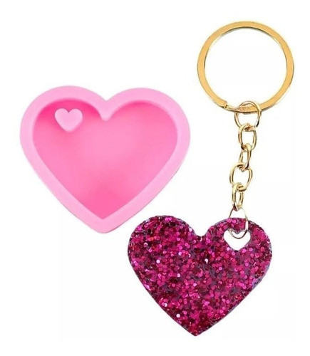 Molde De Silicona Corazón Para Resina, Llaveros, Etc. 0