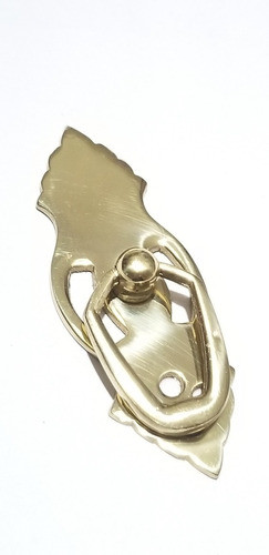 Tirador Argolla Con Plaqueta Ciega De Bronce Pulido 0