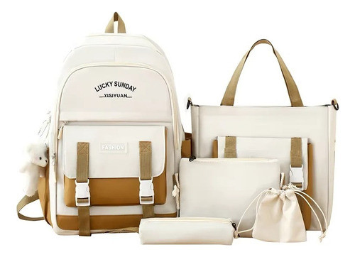 Set Mochila Escolar Unisex 5 Piezas Funcional Lucky Sunday 0