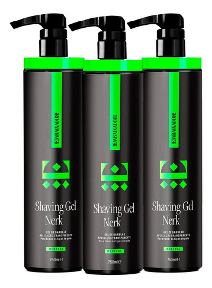 Kit 6 Shaving Gel De Barbear Nerk Menthol Embaixador 750ml 1 Kit 6 Shaving Gel De Barbear Nerk Menthol Embaixador 750ml 1