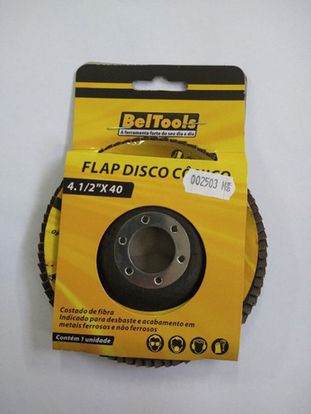 Disco Desbate Flap Cônico 4.1/2 Grão 40 Beltools - 20 Peças 0