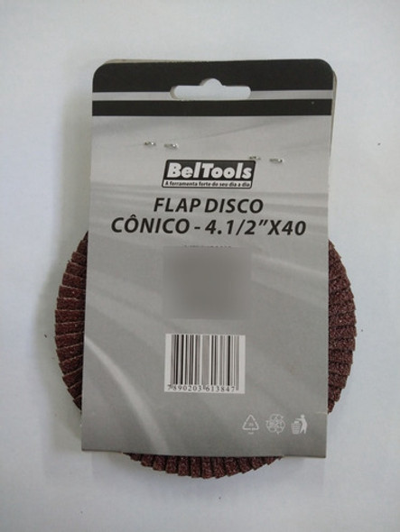 Disco Desbate Flap Cônico 4.1/2 Grão 40 Beltools - 20 Peças 1